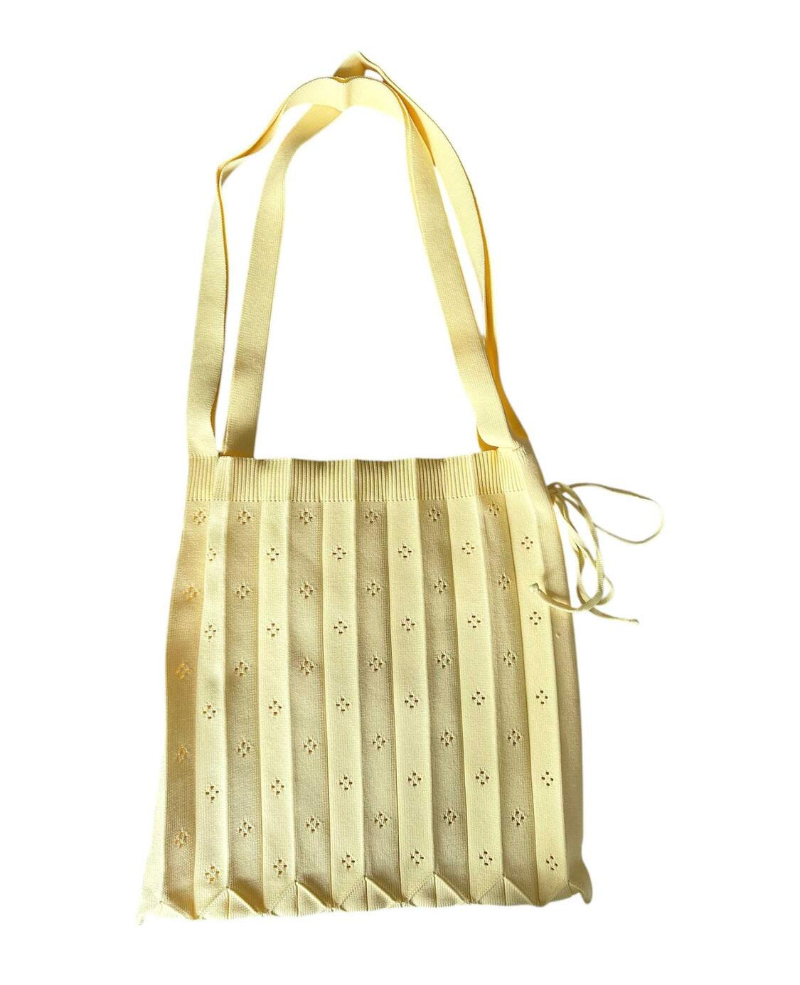 Fleur strikket taske - Butter Yellow
